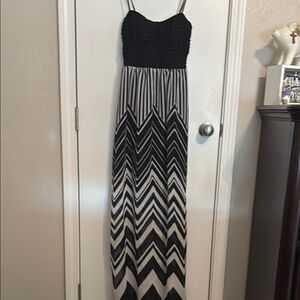 Black and White Chevron Maxi Dress
